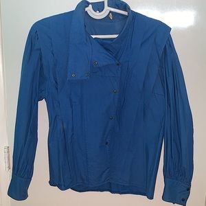 Women’s M Button Down Blue Cotton Shirt
